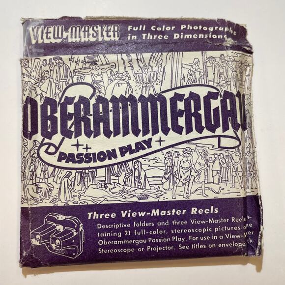Viewmaster Reel x 3 Passion Play Oberammergau 1950 Set 1550 Pamphlets Sawyers US - Picture 1 of 11